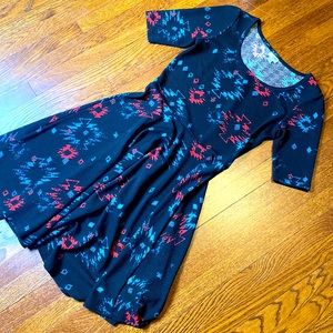 LulaRoe Nicole Aztec dress with no pockets L